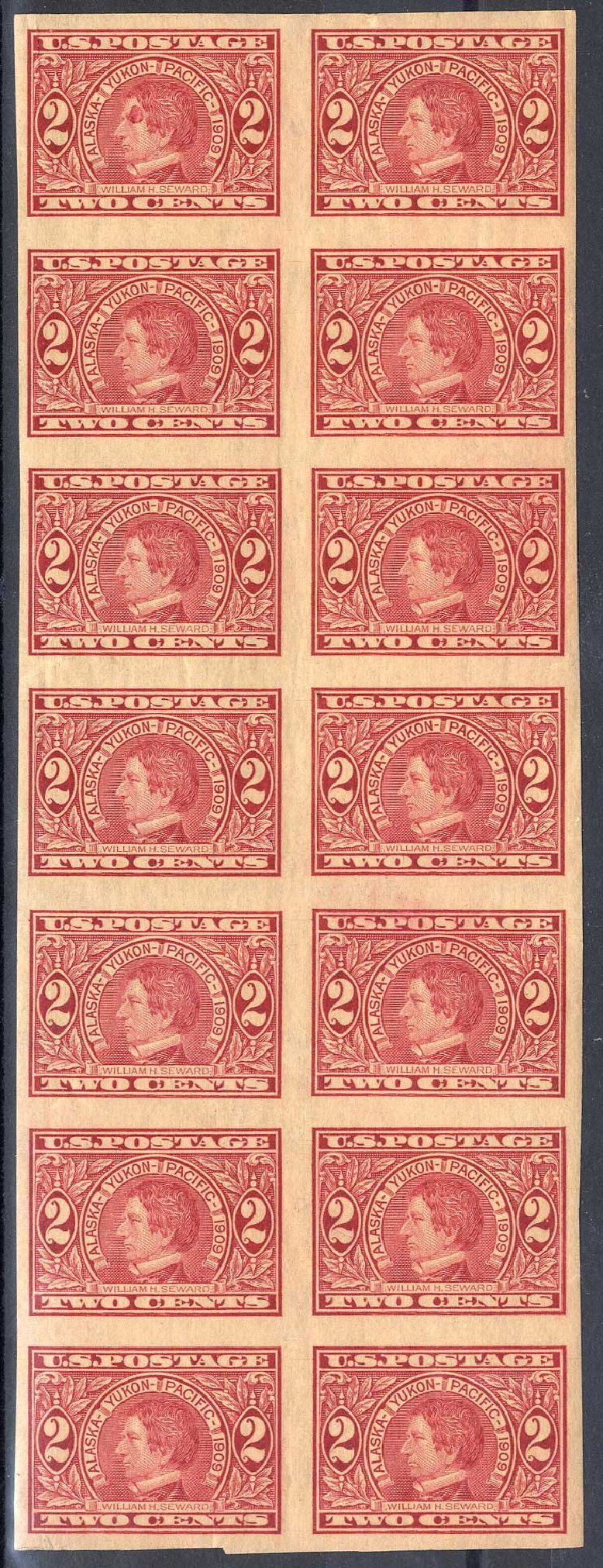 US Stamp Value Scott # 371 - 2c 1909 Alaska-Yukon Exposition Imperf. Cherrystone Auctions, Jul 2008, Sale 200807, Lot 48