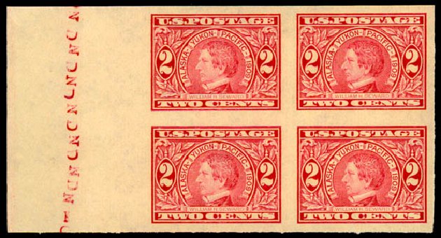 Price of US Stamps Scott Cat. 371: 1909 2c Alaska-Yukon Exposition Imperf. Daniel Kelleher Auctions, May 2015, Sale 669, Lot 2929