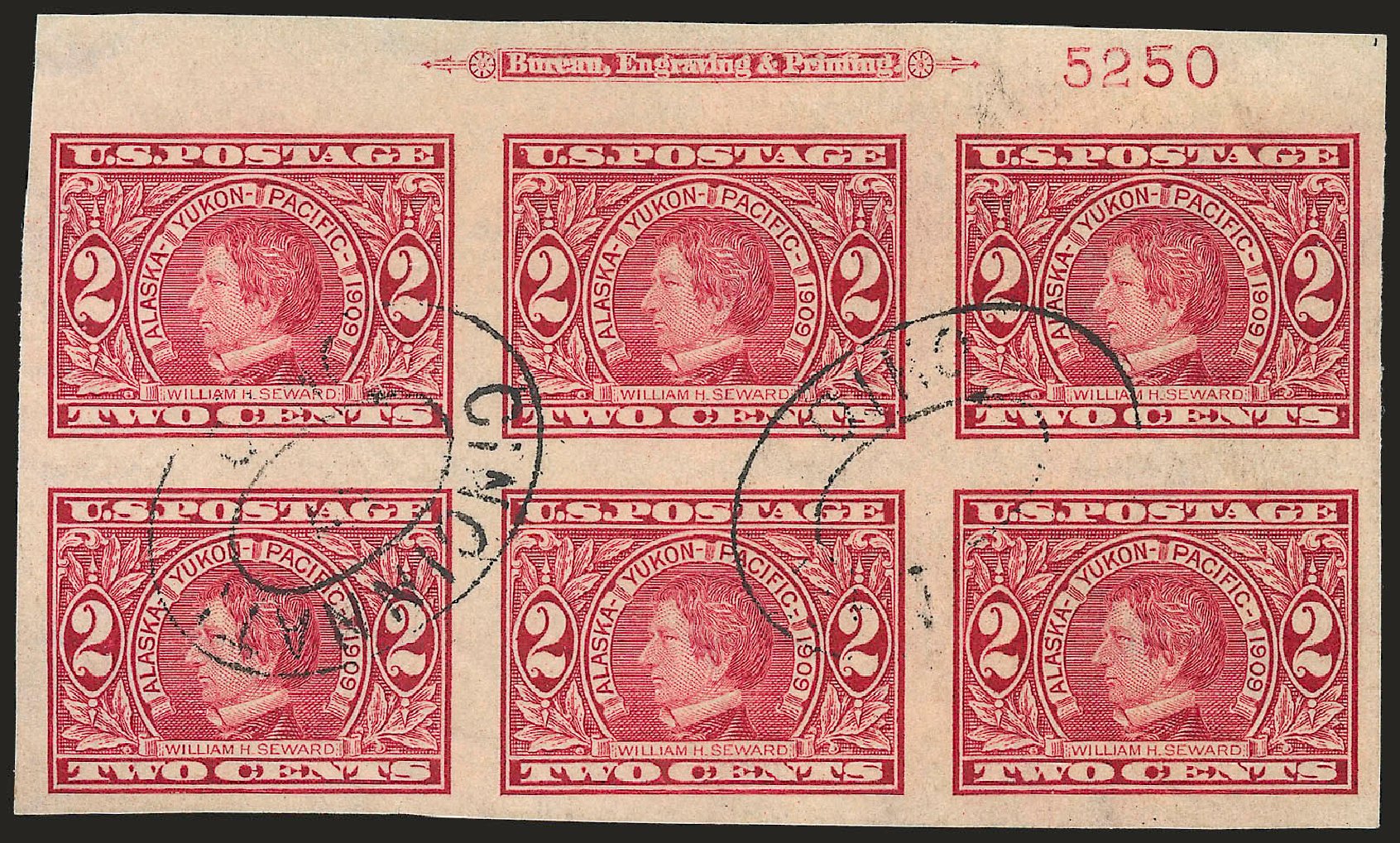 US Stamp Value Scott Cat. # 371: 1909 2c Alaska-Yukon Exposition Imperf. Robert Siegel Auction Galleries, Apr 2010, Sale 984, Lot 829
