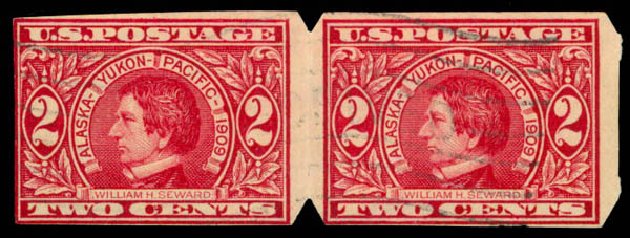 Cost of US Stamps Scott Cat. 371 - 1909 2c Alaska-Yukon Exposition Imperf. Daniel Kelleher Auctions, Jan 2015, Sale 663, Lot 1720