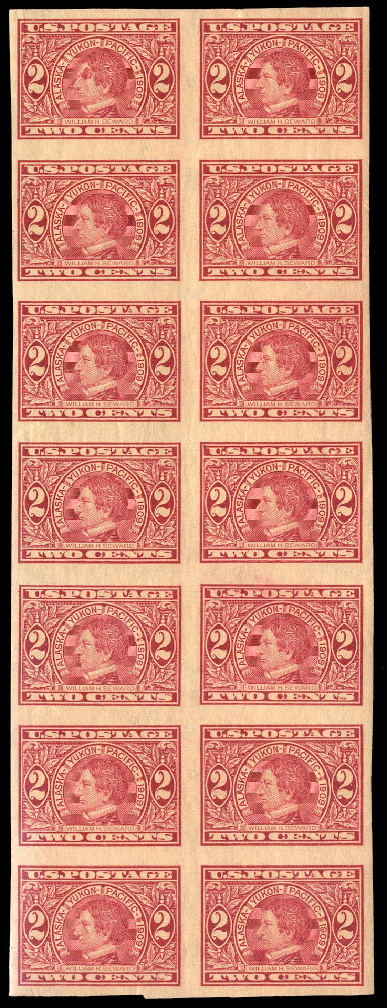 Prices of US Stamps Scott Catalogue 371: 2c 1909 Alaska-Yukon Exposition Imperf. Cherrystone Auctions, Jun 2010, Sale 201006, Lot 31
