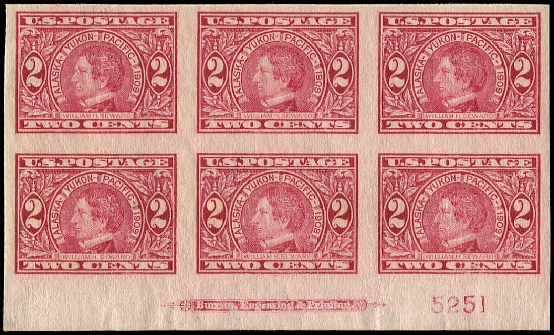 Cost of US Stamp Scott Catalogue #371 - 2c 1909 Alaska-Yukon Exposition Imperf. Regency-Superior, Nov 2014, Sale 108, Lot 1311