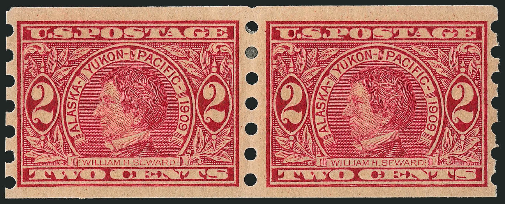 US Stamp Value Scott Catalog 371: 2c 1909 Alaska-Yukon Exposition Imperf. Robert Siegel Auction Galleries, Dec 2010, Sale 1003, Lot 5031