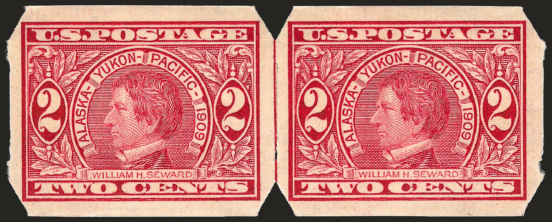 Value of US Stamps Scott # 371 - 2c 1909 Alaska-Yukon Exposition Imperf. Robert Siegel Auction Galleries, Dec 2008, Sale 967, Lot 4621
