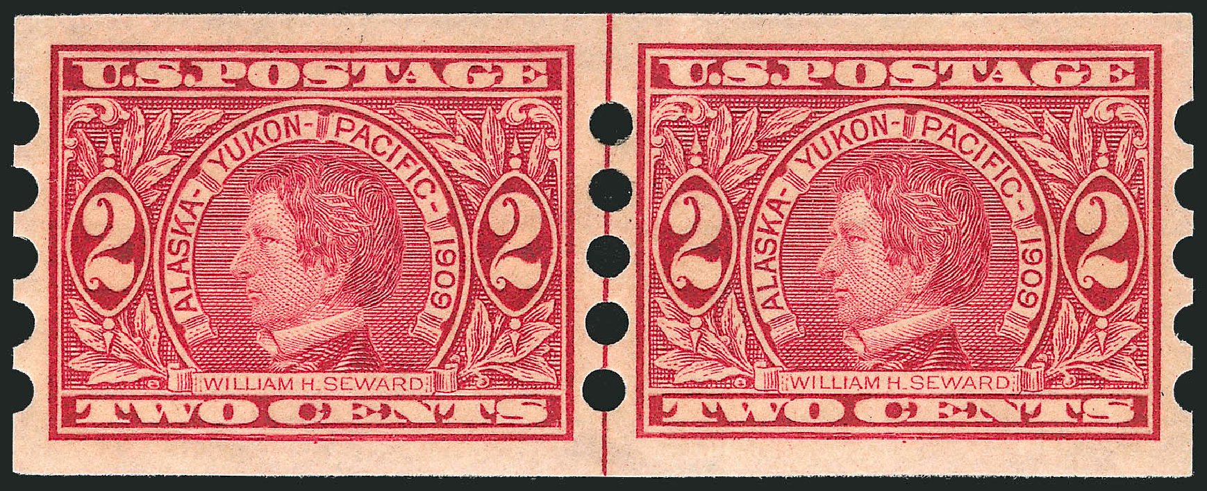 US Stamps Price Scott Catalogue 371: 2c 1909 Alaska-Yukon Exposition Imperf. Robert Siegel Auction Galleries, Mar 2011, Sale 1007, Lot 2674
