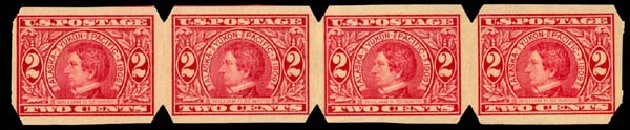 Values of US Stamp Scott # 371: 1909 2c Alaska-Yukon Exposition Imperf. Daniel Kelleher Auctions, Jan 2015, Sale 663, Lot 1722