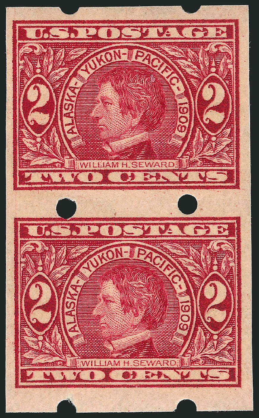 Prices of US Stamp Scott 371: 2c 1909 Alaska-Yukon Exposition Imperf. Robert Siegel Auction Galleries, Dec 2010, Sale 1003, Lot 5026