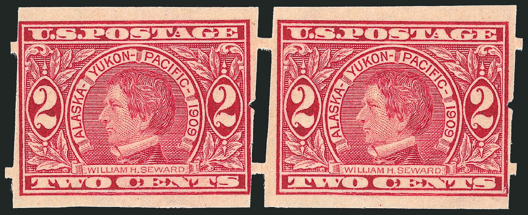 Value of US Stamp Scott #371: 2c 1909 Alaska-Yukon Exposition Imperf. Robert Siegel Auction Galleries, Dec 2010, Sale 1003, Lot 5036