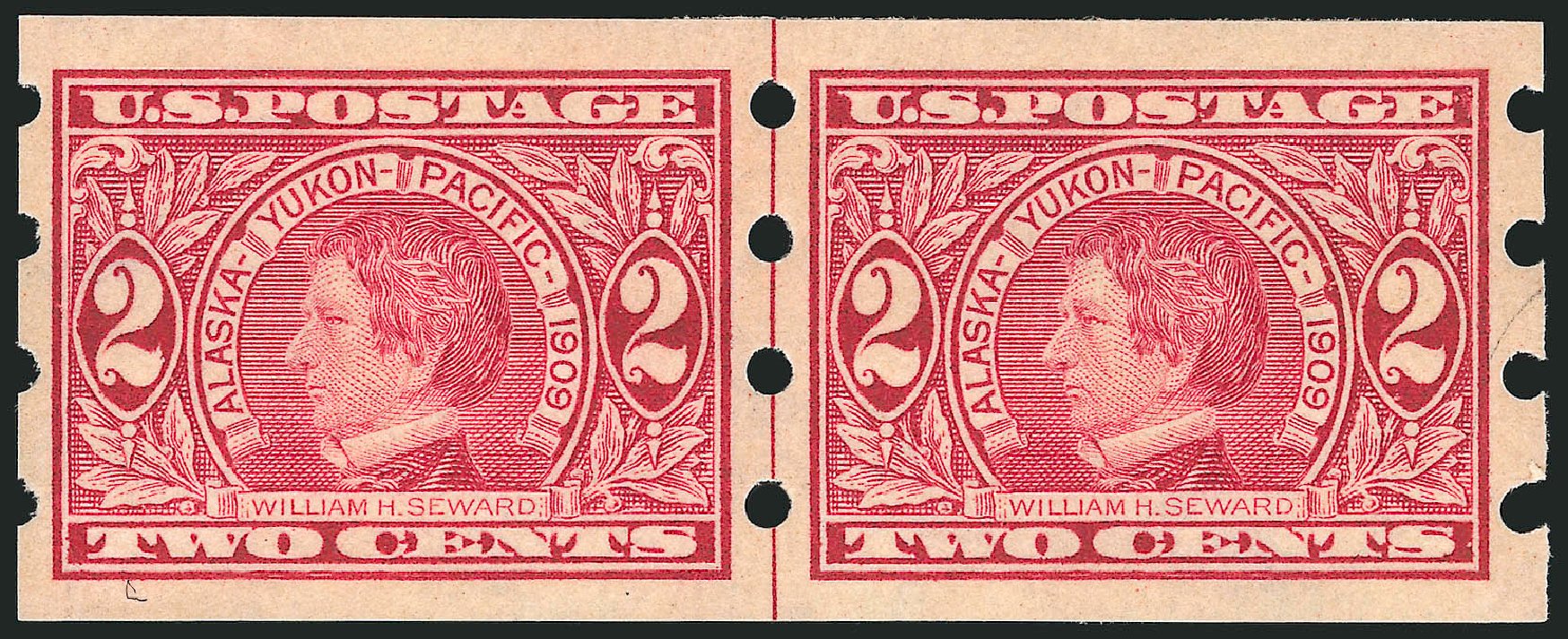 US Stamp Prices Scott #371 - 1909 2c Alaska-Yukon Exposition Imperf. Robert Siegel Auction Galleries, Oct 2014, Sale 1082, Lot 446