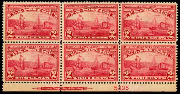 Price of US Stamps Scott Cat. #372 - 2c 1909 Hudson-Fulton. Daniel Kelleher Auctions, Sep 2013, Sale 639, Lot 3477