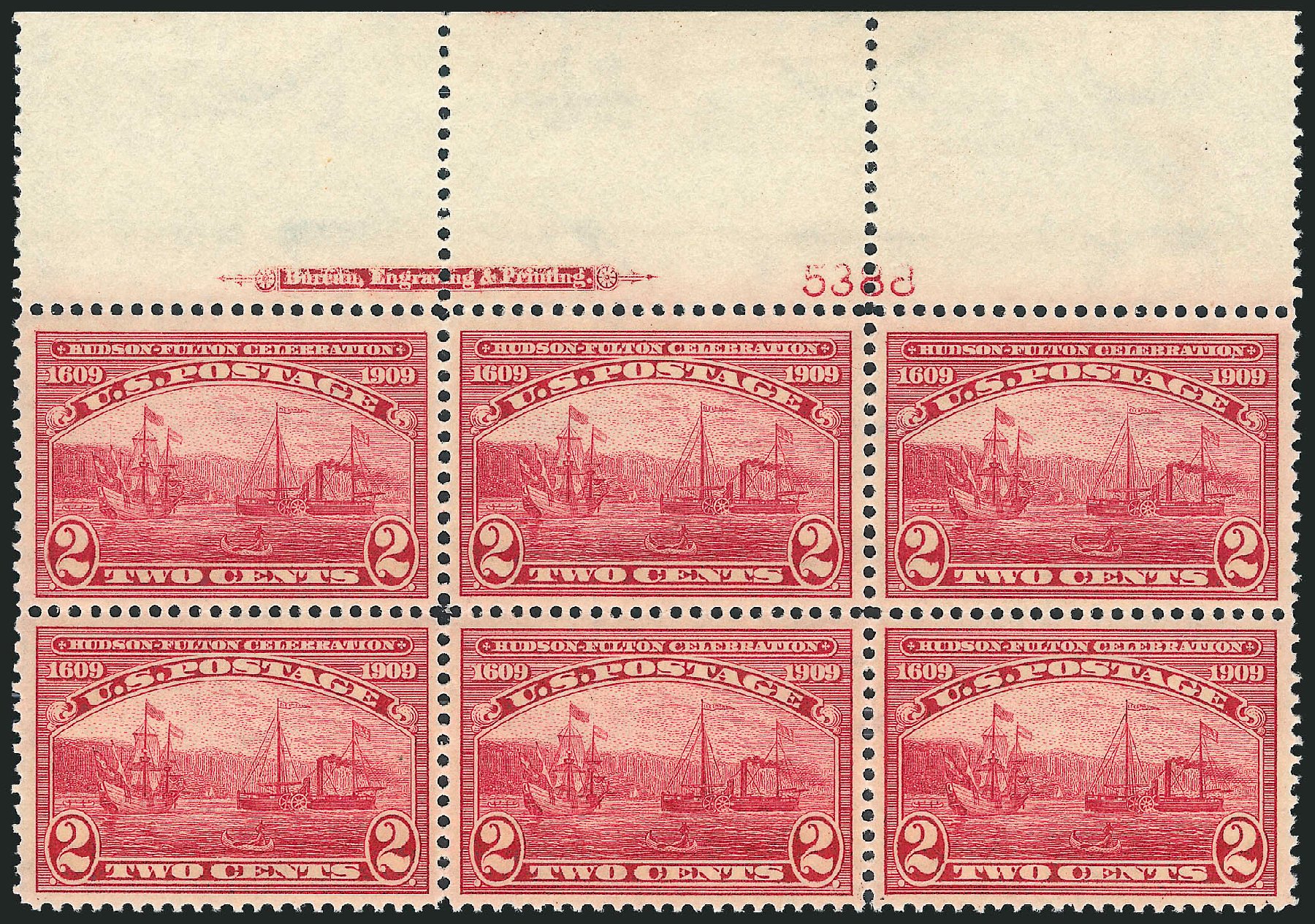 Prices of US Stamps Scott Cat. # 372 - 1909 2c Hudson-Fulton. Robert Siegel Auction Galleries, Jun 2012, Sale 1026, Lot 1397