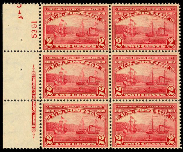 US Stamp Price Scott Cat. #372 - 1909 2c Hudson-Fulton. Daniel Kelleher Auctions, Mar 2013, Sale 635, Lot 481
