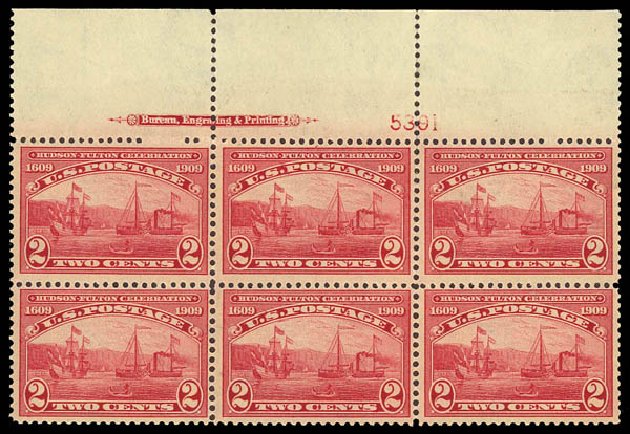 US Stamps Price Scott Catalogue 372: 1909 2c Hudson-Fulton. Daniel Kelleher Auctions, Aug 2012, Sale 631, Lot 1134