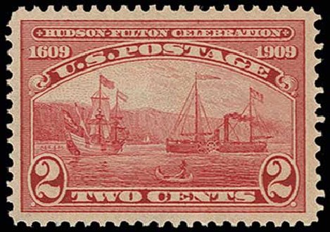 Cost of US Stamp Scott Cat. 372: 1909 2c Hudson-Fulton. H.R. Harmer, Jun 2013, Sale 3003, Lot 1266