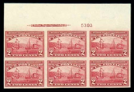 US Stamp Prices Scott Cat. #373: 1909 2c Hudson-Fulton Imperf. Matthew Bennett International, Dec 2007, Sale 325, Lot 2008