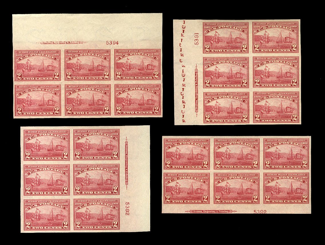 Values of US Stamps Scott #373: 2c 1909 Hudson-Fulton Imperf. Cherrystone Auctions, Mar 2014, Sale 201403, Lot 49