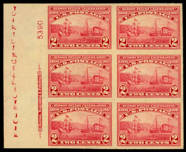 Costs of US Stamps Scott 373: 1909 2c Hudson-Fulton Imperf. Daniel Kelleher Auctions, Mar 2013, Sale 635, Lot 489