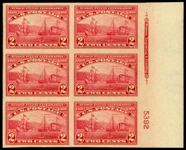 Value of US Stamp Scott # 373: 1909 2c Hudson-Fulton Imperf. Daniel Kelleher Auctions, Mar 2013, Sale 635, Lot 484