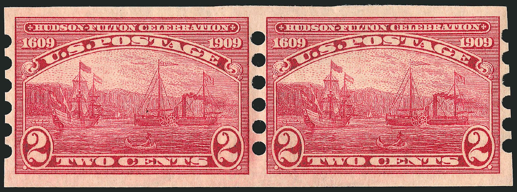 Cost of US Stamps Scott Catalogue 373 - 1909 2c Hudson-Fulton Imperf. Robert Siegel Auction Galleries, Dec 2008, Sale 967, Lot 4563