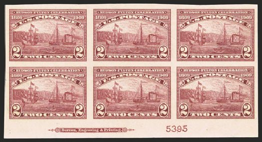 Cost of US Stamps Scott Cat. 373 - 1909 2c Hudson-Fulton Imperf. Spink Shreves Galleries, Mar 2013, Sale 142, Lot 333