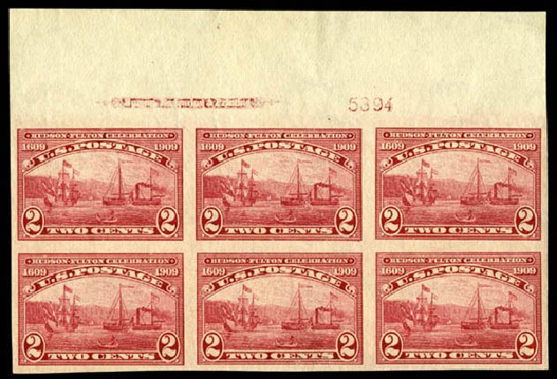 Price of US Stamp Scott #373 - 1909 2c Hudson-Fulton Imperf. Matthew Bennett International, Jun 2008, Sale 328, Lot 906