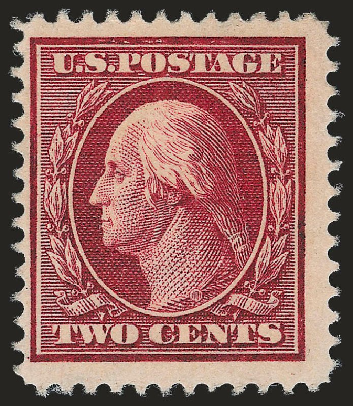 US Stamp Values Scott Catalog 375: 2c 1910 Washington Perf 12. Robert Siegel Auction Galleries, Sep 2009, Sale 976, Lot 1962