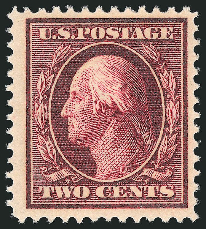 US Stamp Values Scott #375 - 2c 1910 Washington Perf 12. Robert Siegel Auction Galleries, Mar 2011, Sale 1007, Lot 2676