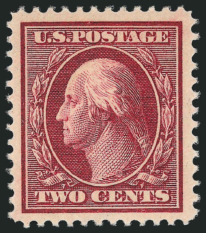 US Stamps Value Scott Cat. # 375 - 2c 1910 Washington Perf 12. Robert Siegel Auction Galleries, Sep 2009, Sale 968B, Lot 476