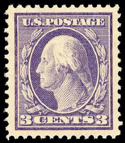 Values of US Stamp Scott Cat. #376 - 3c 1910 Washington Perf 12. Matthew Bennett International, Apr 2008, Sale 326, Lot 360
