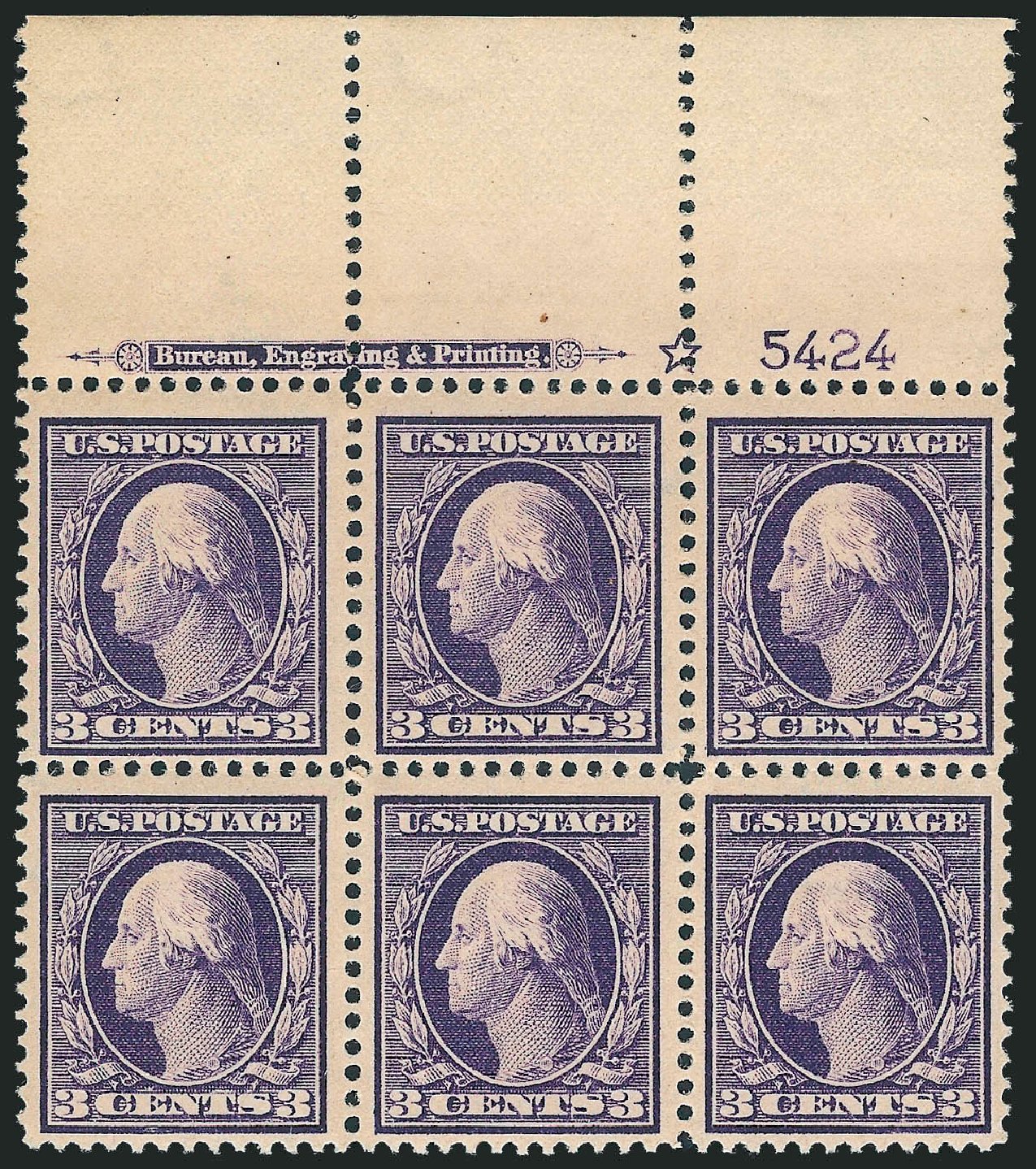 Values of US Stamp Scott Catalog #376: 1910 3c Washington Perf 12. Robert Siegel Auction Galleries, Oct 2011, Sale 1014, Lot 1830