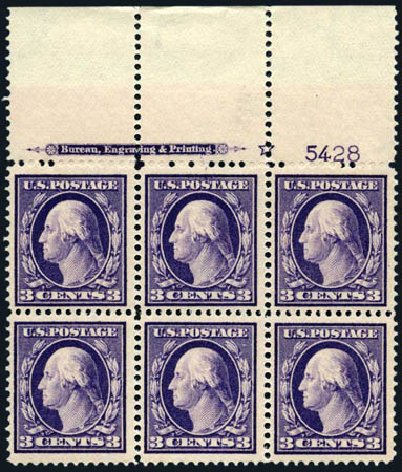US Stamps Prices Scott Catalog 376: 1910 3c Washington Perf 12. Harmer-Schau Auction Galleries, Jul 2010, Sale 86, Lot 522