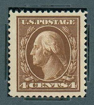 US Stamps Value Scott Cat. 377 - 4c 1911 Washington Perf 12. Matthew Bennett International, Oct 2007, Sale 322, Lot 2187