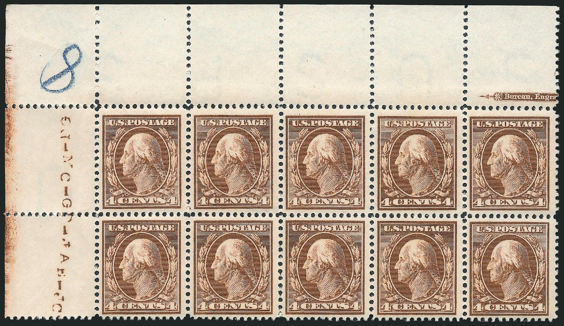 Value of US Stamps Scott Cat. # 377 - 1911 4c Washington Perf 12. Robert Siegel Auction Galleries, Mar 2011, Sale 1007, Lot 2678