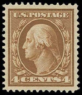 Value of US Stamp Scott Catalogue # 377: 1911 4c Washington Perf 12. H.R. Harmer, Jun 2013, Sale 3003, Lot 1269