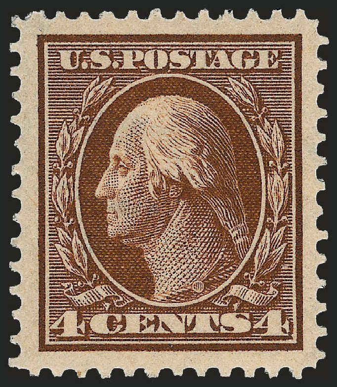 Values of US Stamp Scott #377: 1911 4c Washington Perf 12. Robert Siegel Auction Galleries, Dec 2009, Sale 982, Lot 5760