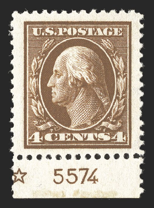 Price of US Stamp Scott Cat. 377 - 4c 1911 Washington Perf 12. Spink Shreves Galleries, Jul 2012, Sale 140, Lot 241