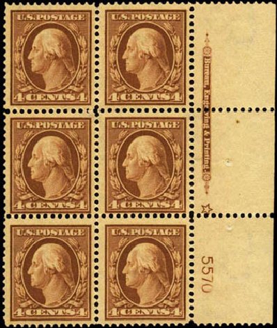 US Stamps Values Scott Catalogue # 377: 1911 4c Washington Perf 12. Harmer-Schau Auction Galleries, Feb 2012, Sale 92, Lot 1124