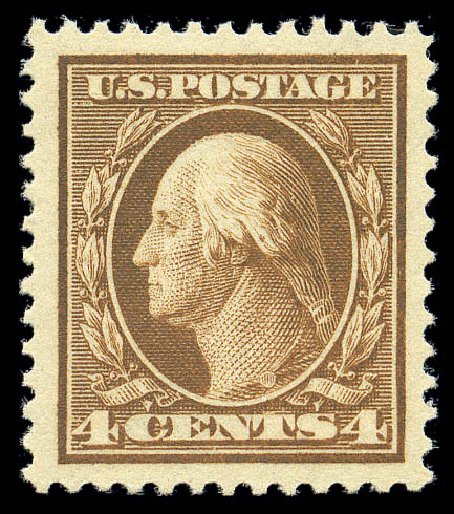 US Stamp Value Scott 377: 4c 1911 Washington Perf 12. Matthew Bennett International, Sep 2010, Sale 331, Lot 705