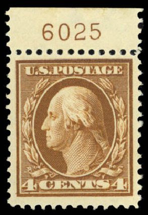 Cost of US Stamp Scott #377: 4c 1911 Washington Perf 12. Daniel Kelleher Auctions, Dec 2014, Sale 661, Lot 315