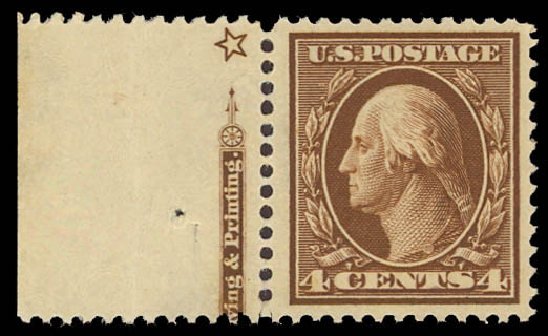 Price of US Stamps Scott Catalog 377: 1911 4c Washington Perf 12. Daniel Kelleher Auctions, Aug 2012, Sale 631, Lot 1142
