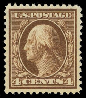 Costs of US Stamp Scott Catalogue # 377 - 4c 1911 Washington Perf 12. Daniel Kelleher Auctions, Jul 2011, Sale 625, Lot 953