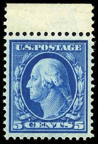Cost of US Stamp Scott 378: 5c 1911 Washington Perf 12. Matthew Bennett International, Feb 2012, Sale 340, Lot 438