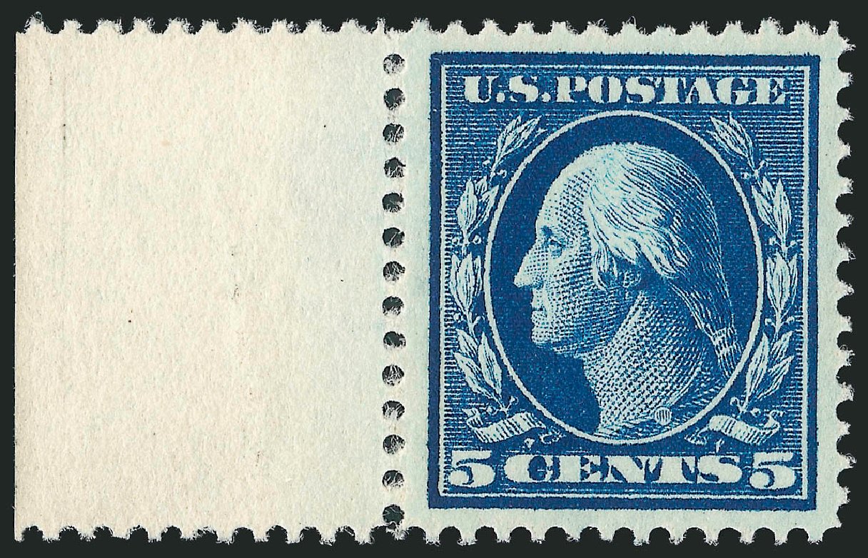 Values of US Stamp Scott Cat. 378: 1911 5c Washington Perf 12. Robert Siegel Auction Galleries, Sep 2009, Sale 968B, Lot 479