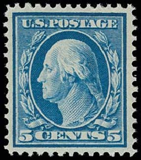 Price of US Stamps Scott 378 - 5c 1911 Washington Perf 12. H.R. Harmer, Jun 2013, Sale 3003, Lot 1270
