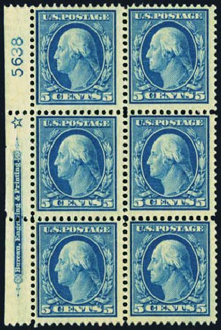 US Stamps Price Scott Cat. # 378: 5c 1911 Washington Perf 12. Harmer-Schau Auction Galleries, May 2013, Sale 97, Lot 384