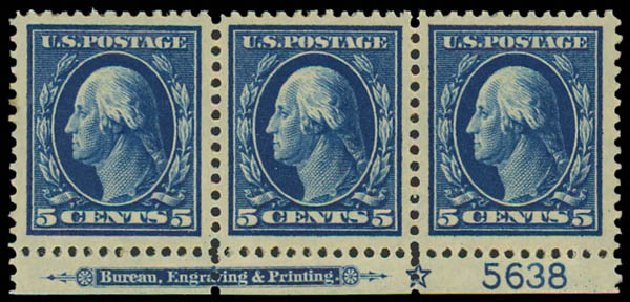 Costs of US Stamps Scott # 378 - 1911 5c Washington Perf 12. Daniel Kelleher Auctions, Jul 2011, Sale 625, Lot 954