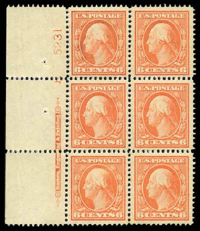 US Stamp Prices Scott Cat. #379 - 1911 6c Washington Perf 12. Matthew Bennett International, Mar 2011, Sale 337, Lot 2848