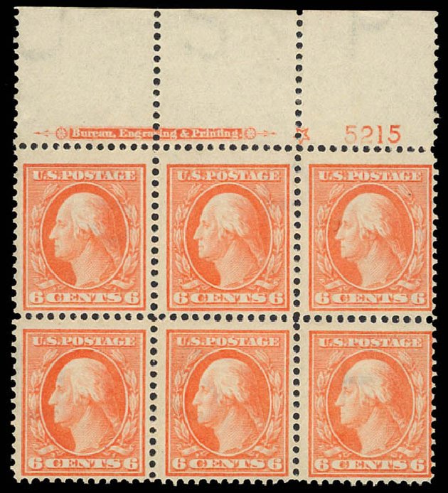 US Stamps Price Scott Cat. #379 - 6c 1911 Washington Perf 12. Daniel Kelleher Auctions, Aug 2012, Sale 631, Lot 1149