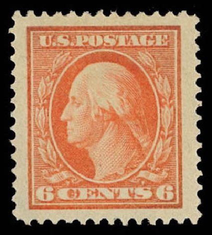 US Stamp Price Scott 379 - 1911 6c Washington Perf 12. Daniel Kelleher Auctions, Oct 2011, Sale 626, Lot 340