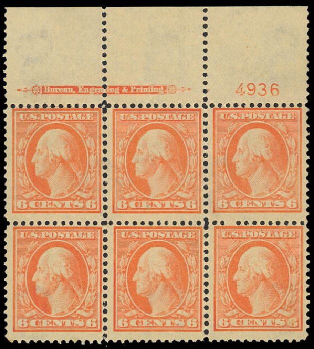 US Stamp Prices Scott Catalog # 379: 1911 6c Washington Perf 12. Daniel Kelleher Auctions, Aug 2012, Sale 631, Lot 1150